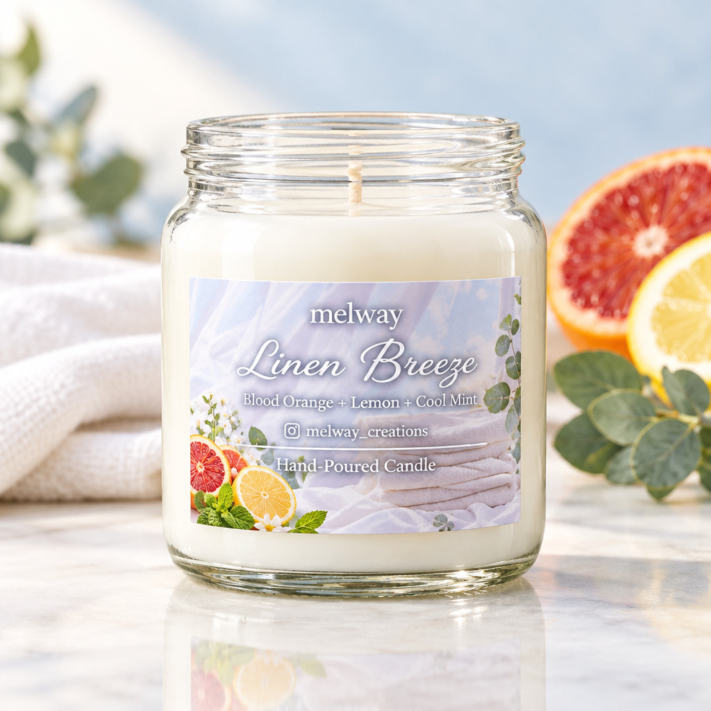 Melway Linen Breeze Scented Candle